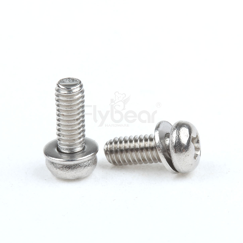 304不銹鋼A2-50十字槽盤頭帶彈墊組合螺釘Q/DM-02