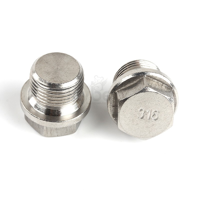 316不銹鋼外六角帶介螺塞DIN910