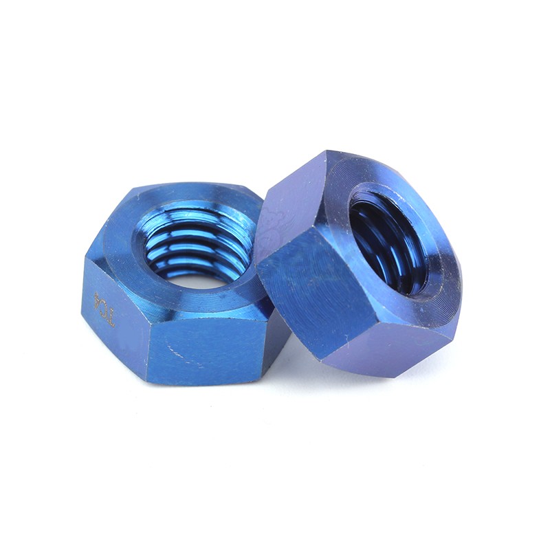 TC4(抗拉≥1100MPa)鈦合金脈沖陽(yáng)極氧化1型六角螺母GB6170