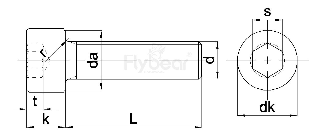 內(nèi)六角圓柱頭圖紙