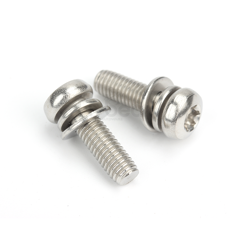 304不銹鋼內(nèi)六角花形盤(pán)頭帶平彈墊組合螺釘GB2672三組合
