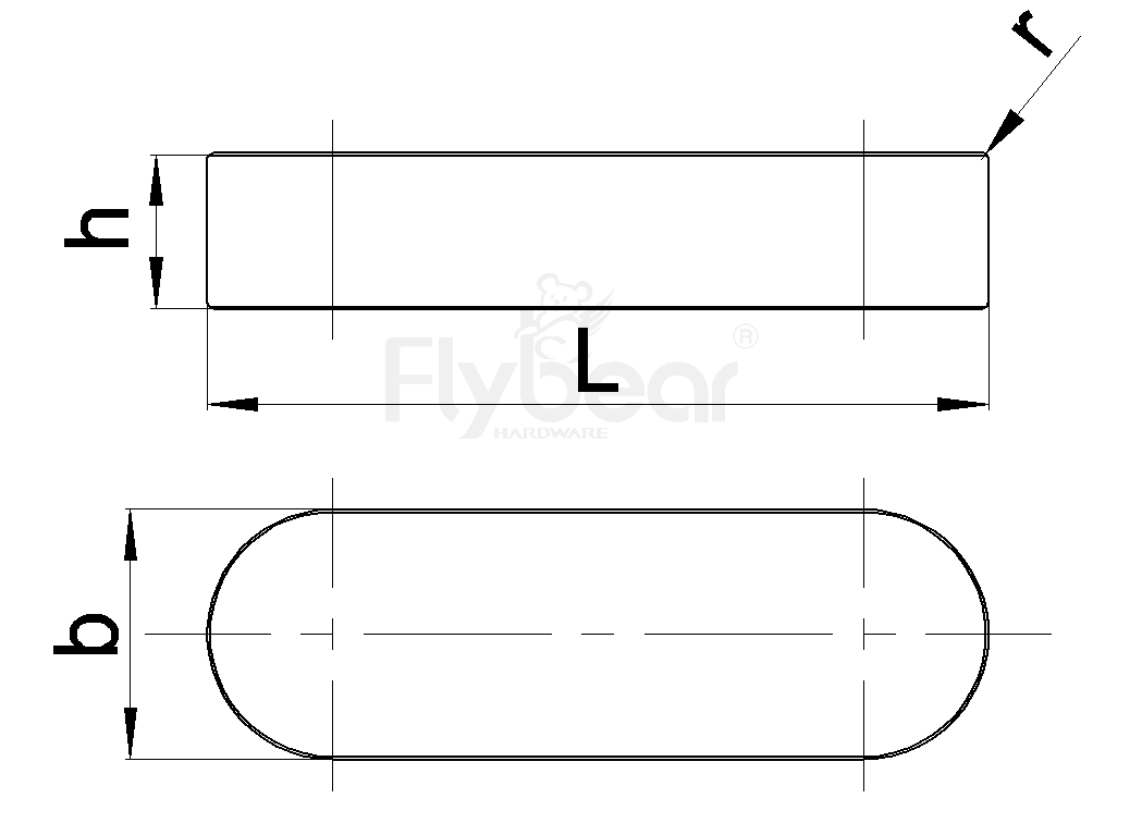 平鍵A型DIN6885A圖紙