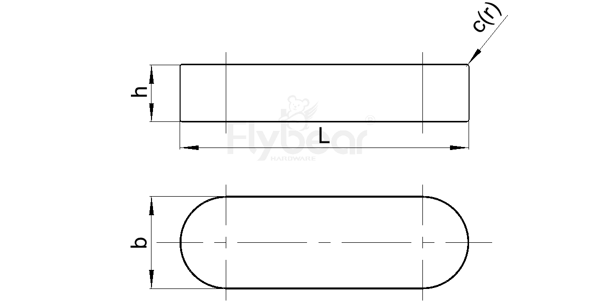 平鍵A型GB1096A圖紙