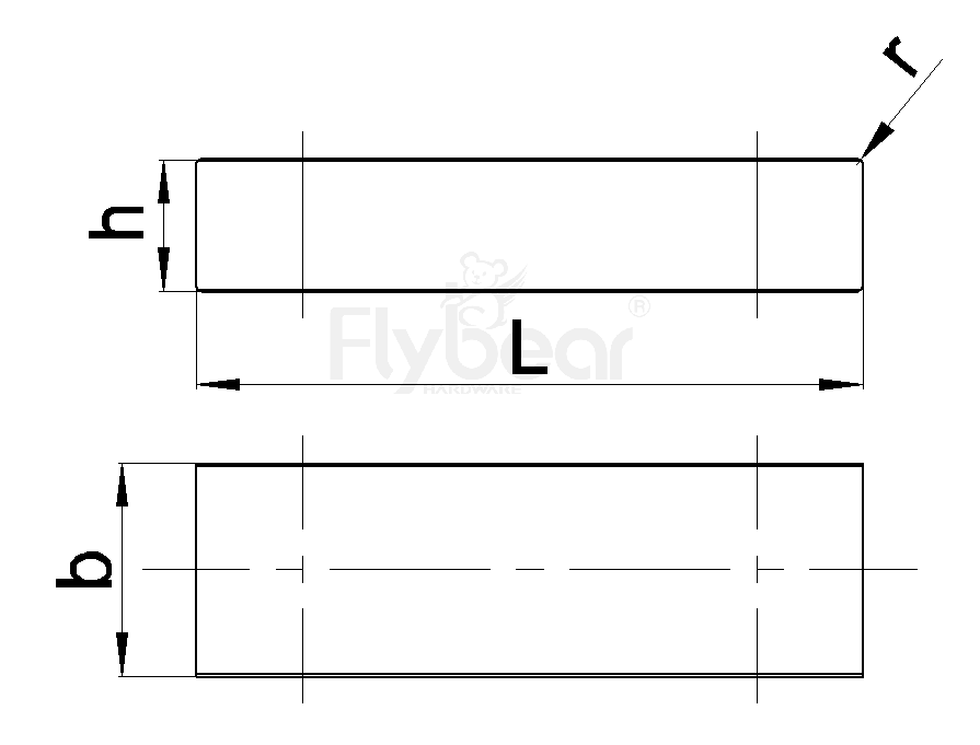 平鍵B型DIN6885B圖紙