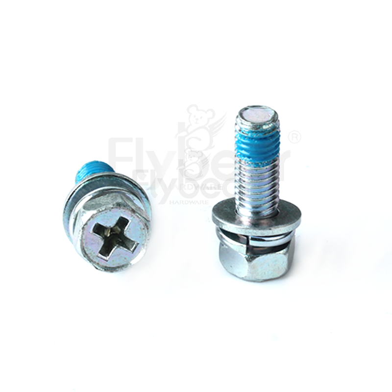 碳鋼十字槽凹穴六角頭帶平彈墊組合螺釘GB9074.13-1988