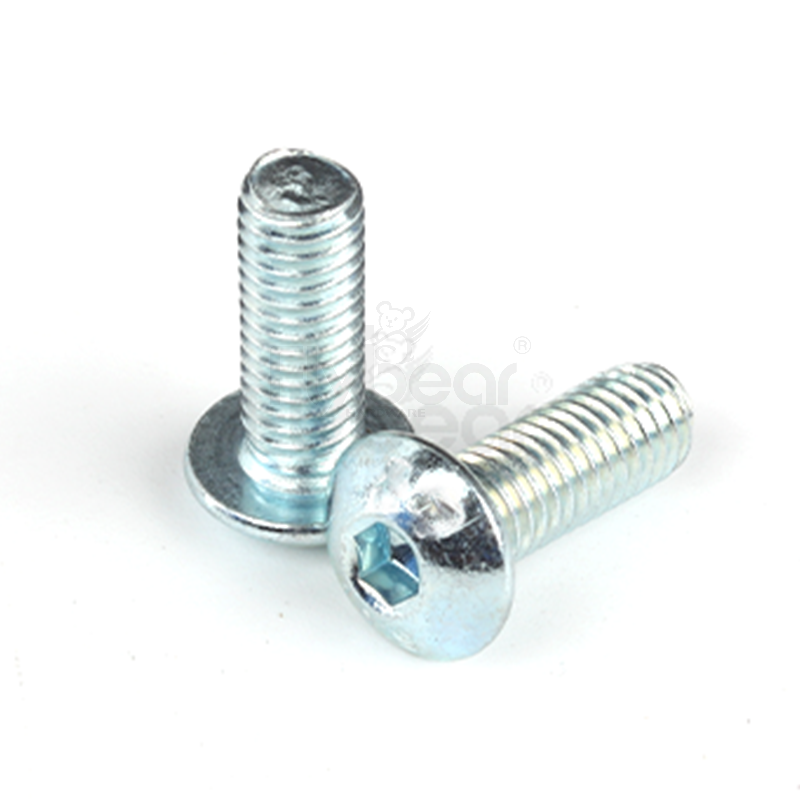 碳鋼10.9級環(huán)保藍白鋅內(nèi)六角平圓頭螺釘ISO7380-1