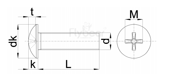 十字槽扁頭螺釘圖紙