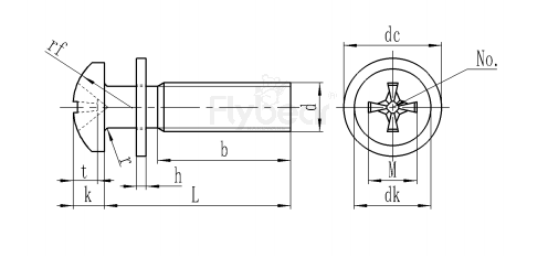 十字槽盤頭帶平墊組合螺釘