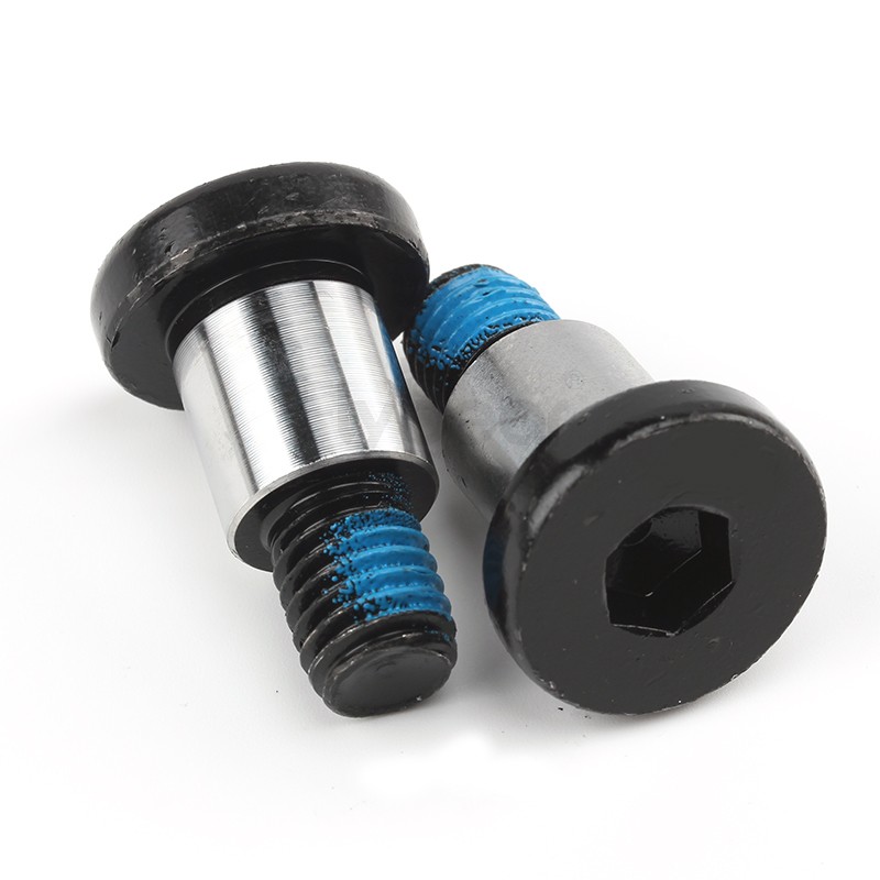 40Cr合金鋼27-37HRC黑色電泳漆+涂油+鎖緊膠藍(lán)定制內(nèi)六角矮圓柱頭軸肩螺釘